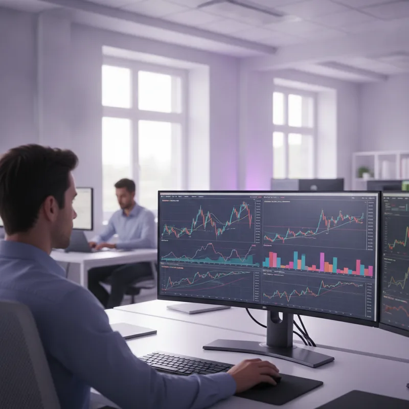 Focused investor reviewing a portfolio strategy on screen